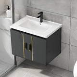 Charcoal Rectangular Sink MDF Storage Bathroom Vanity Image - 3