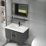 Charcoal Rectangular Sink MDF Storage Bathroom Vanity Image - 5
