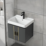 Charcoal Rectangular Sink MDF Storage Bathroom Vanity Image - 8