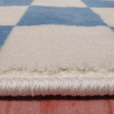 Checkerboard Polypropylene Green Rectangle Area Rug Image - 11