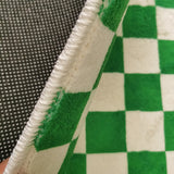 Checkerboard Polypropylene Green Rectangle Area Rug Image - 3