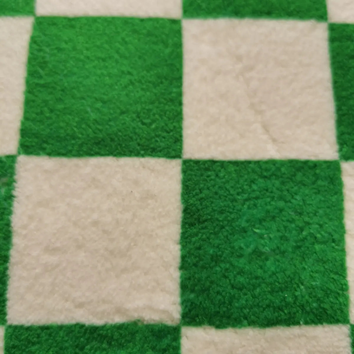 Checkerboard Polypropylene Green Rectangle Area Rug Image - 4