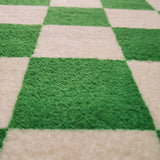 Checkerboard Polypropylene Green Rectangle Area Rug Image - 5