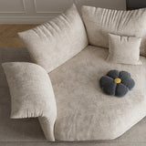 Chenille Flared Arm Cushion Back L-Shape Sectional Image - 10