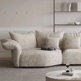 Chenille Flared Arm Cushion Back L-Shape Sectional Image - 8
