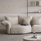 Chenille Flared Arm Cushion Back L-Shape Sectional Image - 8