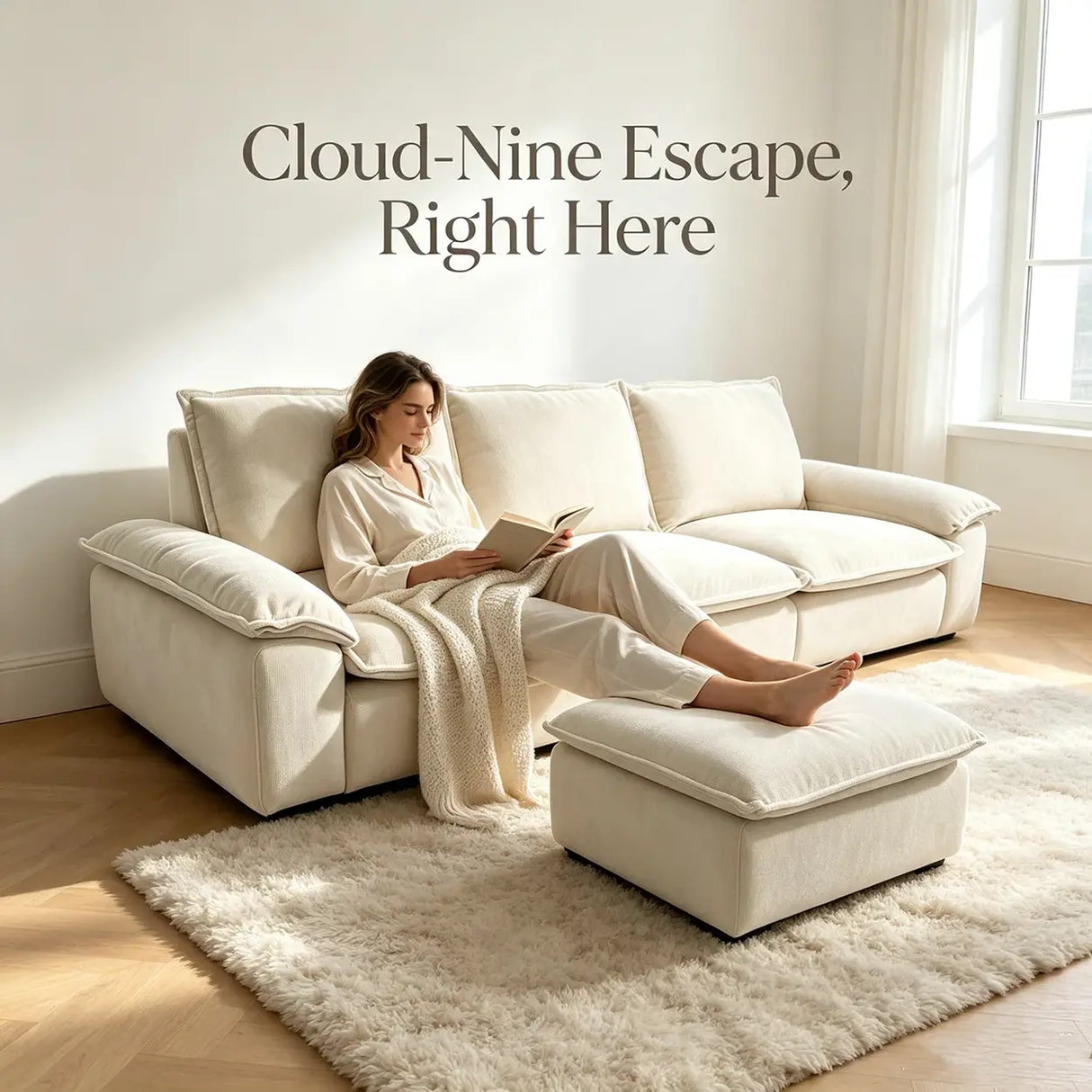 Chenille Modular Sofa with Storage and Memory Foam Image - 10