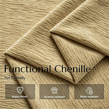 Chenille Power Sofa Bed with Extendable Sliding Chaise Image - 11