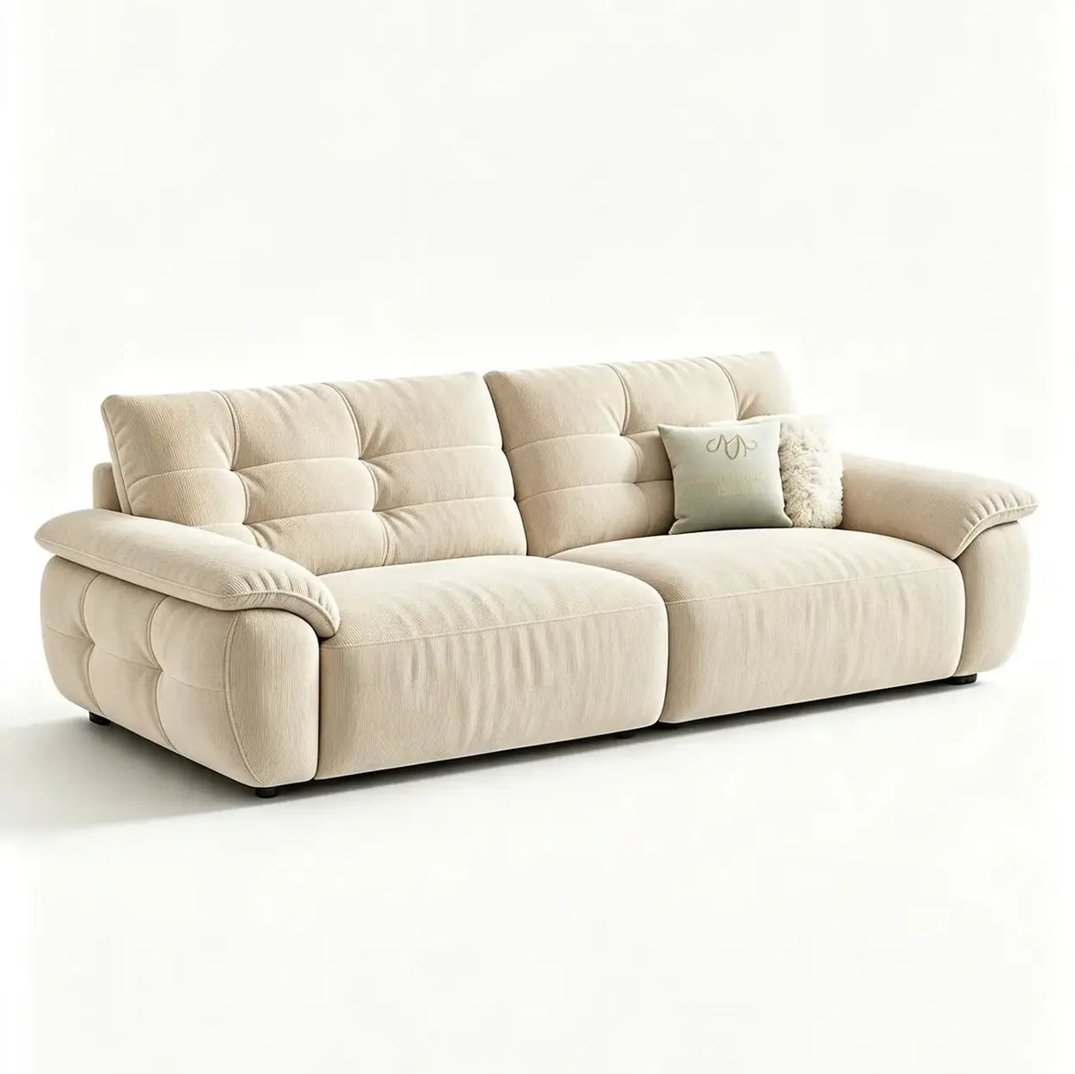Chenille Power Sofa Bed with Extendable Sliding Chaise Image - 16