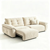 Chenille Power Sofa Bed with Extendable Sliding Chaise Image - 18