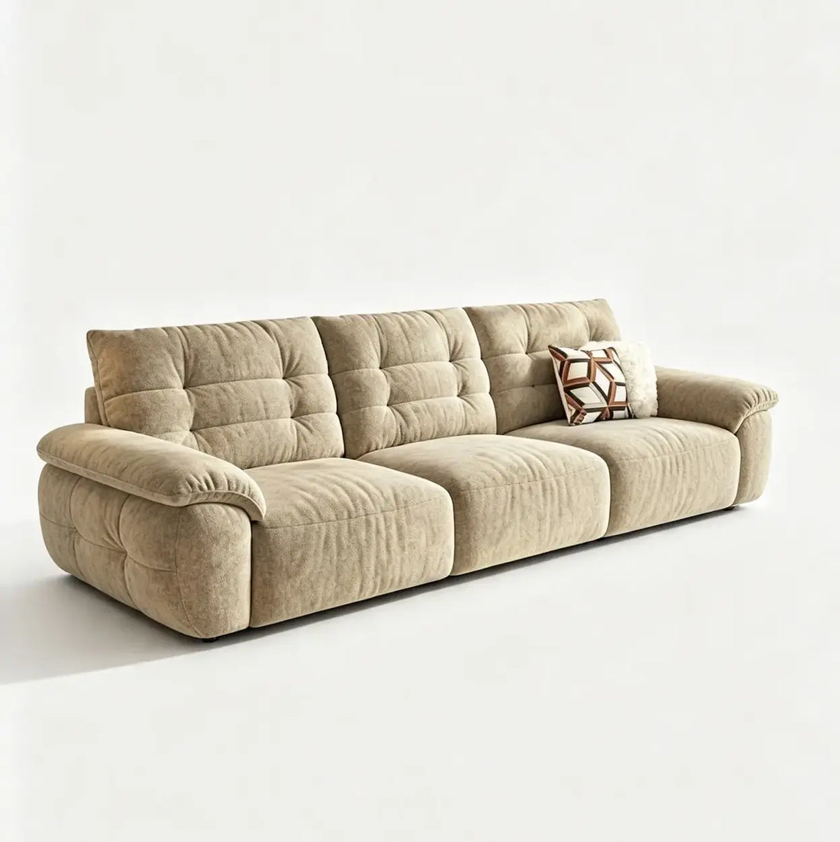 Chenille Power Sofa Bed with Extendable Sliding Chaise Image - 21