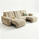 Chenille Power Sofa Bed with Extendable Sliding Chaise Image - 24
