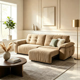 Chenille Power Sofa Bed with Extendable Sliding Chaise Image - 6