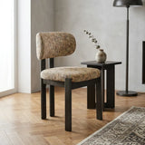 Grey Black 2 Piece Set Chenille Upholstered Dining Chair Set of 2 Curved Back Chair Image - 11