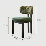 Chenille Upholstered Dining Chair Set of 2 Curved Back Chair Image - 13 #size