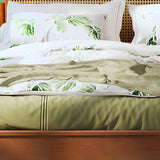 Cherry Wood Queen Rectangular Rattan Headboard Bed Image - 6