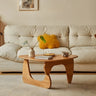 Cherry Wood	Triangle Coffee Table with Abstract Base Image - 15
