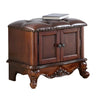 Cherry Wood Tufted Entryway Bench with Cabinets Image - 13