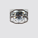 Chic Black Caged Multi-Light Ceiling Fan with Lights Image - 10