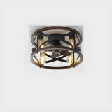 Chic Black Caged Multi-Light Ceiling Fan with Lights Image - 9