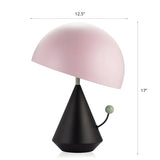 Chic Blue Geometric Mushroom Dome Tapered Desk Lamp #size