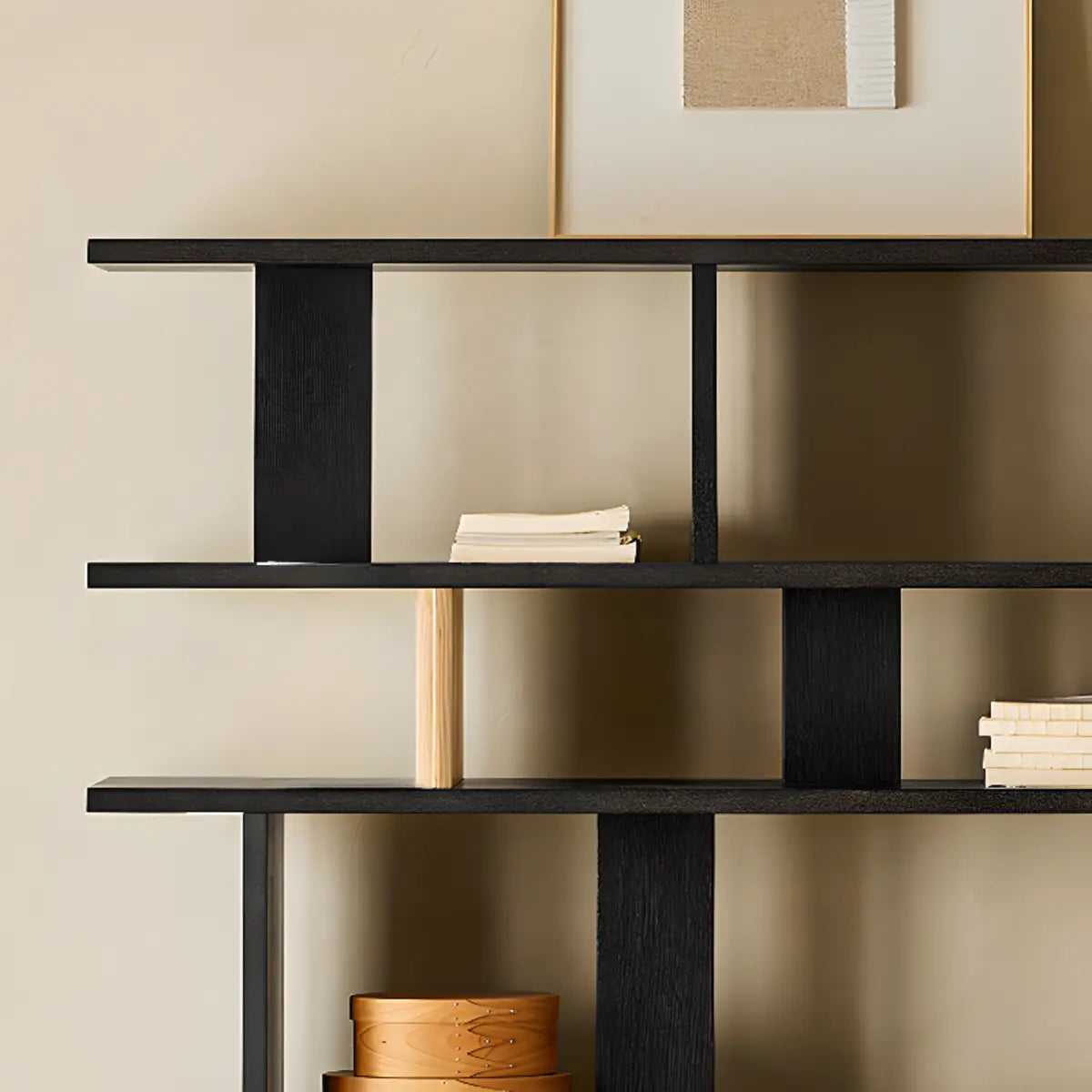 Chic Casual Vertical Open Back Display Wide Bookcase Image - 10