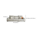 Chic Grey Tear Resistant Leather Pillow Top Arm Sofa Image - 11