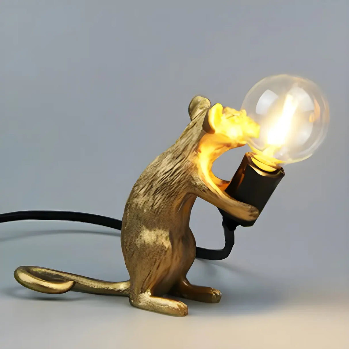 Chic Resin Mouse Bare Bulb Bedroom Decor Table Lamp Image - 10