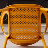 Chic Round Mesh Polymer Arm Dining Chair Multicolor Image - 10