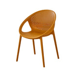 Chic Round Mesh Polymer Arm Dining Chair Multicolor Image - 6