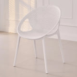 Chic Round Mesh Polymer Arm Dining Chair Multicolor Image - 7
