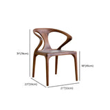 Chic Sculptural Open Low Back Wood Dining Chair Walnut Image - 9