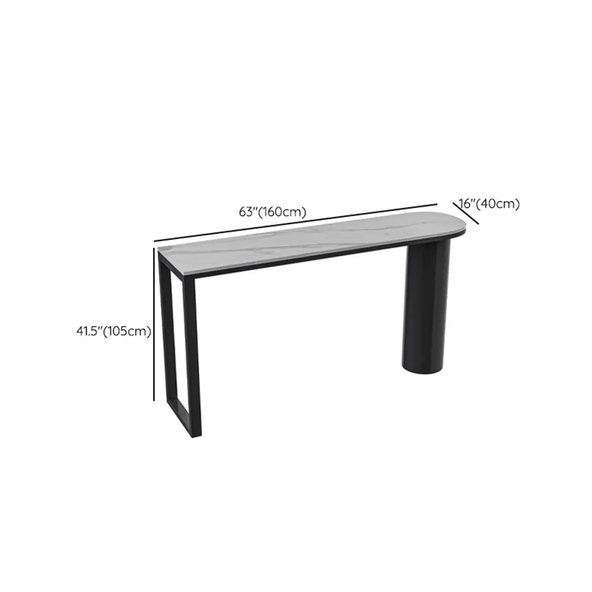 Chic White Rectangular Stone Double Pedestal Bar Table Image - 12