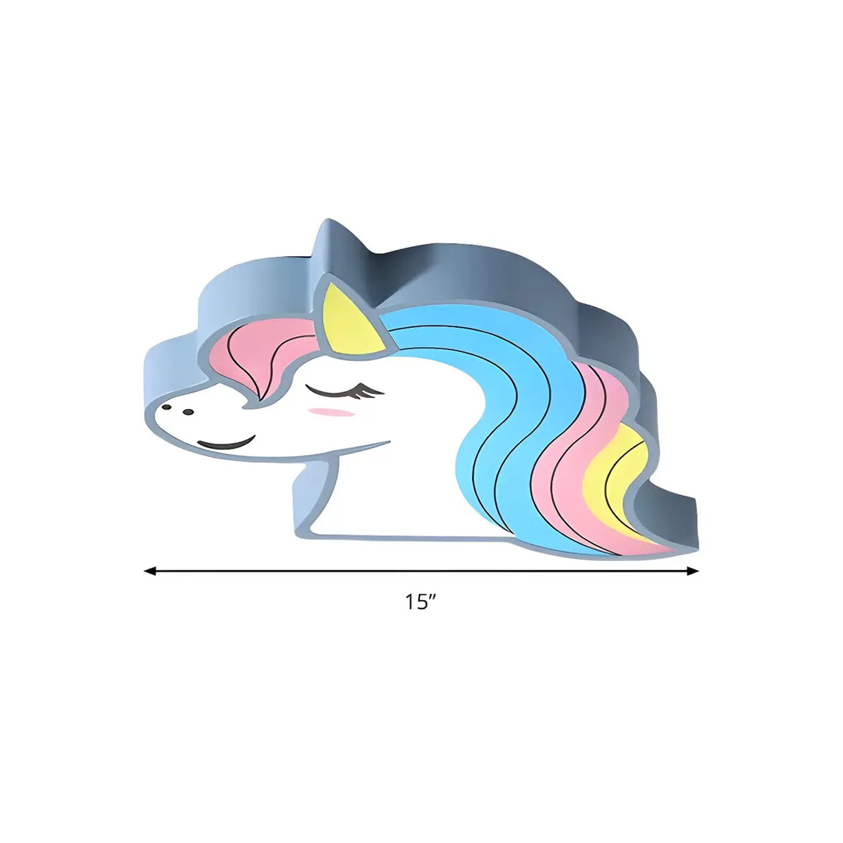 Child Room Cartoon Unicorn Small LED Flush Mount Light 