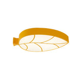 Child Room Unique Yellow Leaf LED Flush Mount Light Image - 3