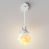 Children's Room Cute White Bear and Moon Wall Sconce Image - 9