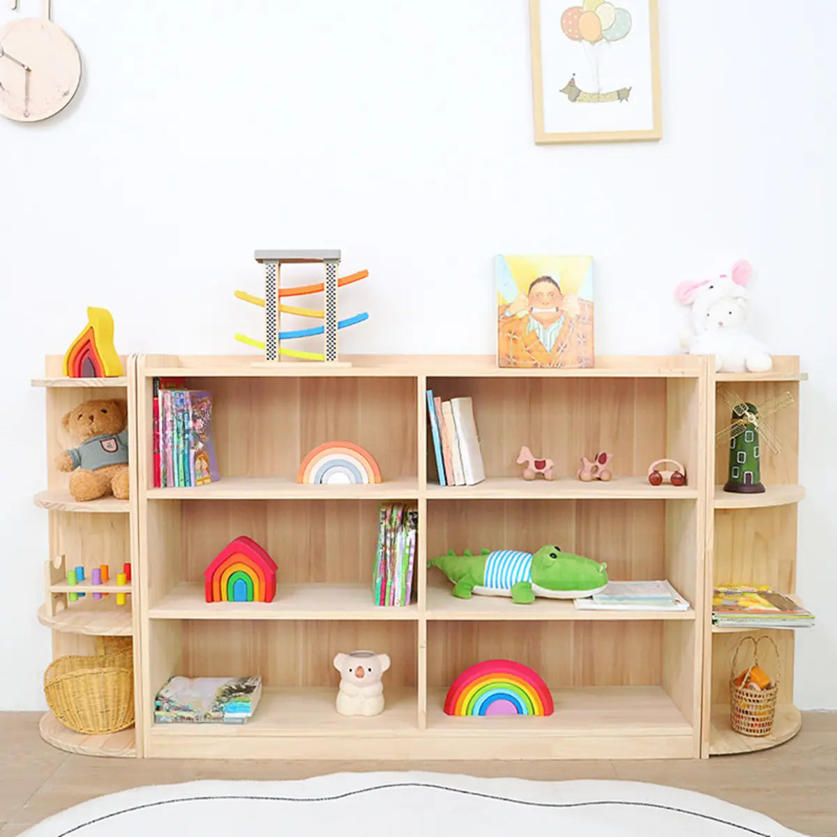 Children's Simple Closed Back Wooden Storage Bookcase Image - 1