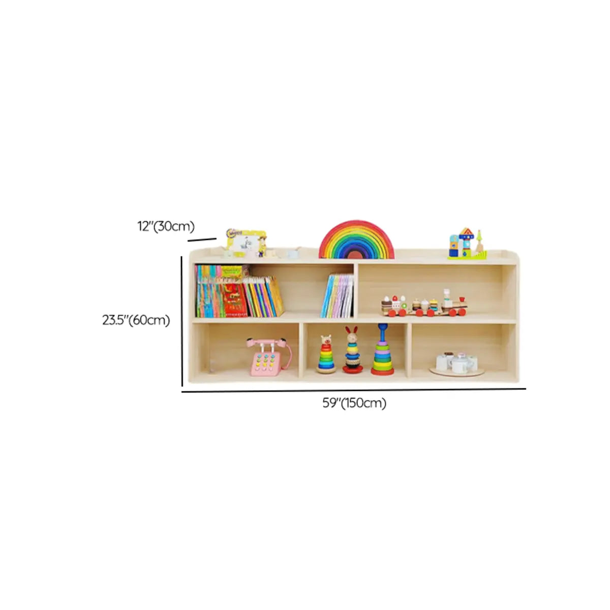 Children's Simple Closed Back Wooden Storage Bookcase Image - 15