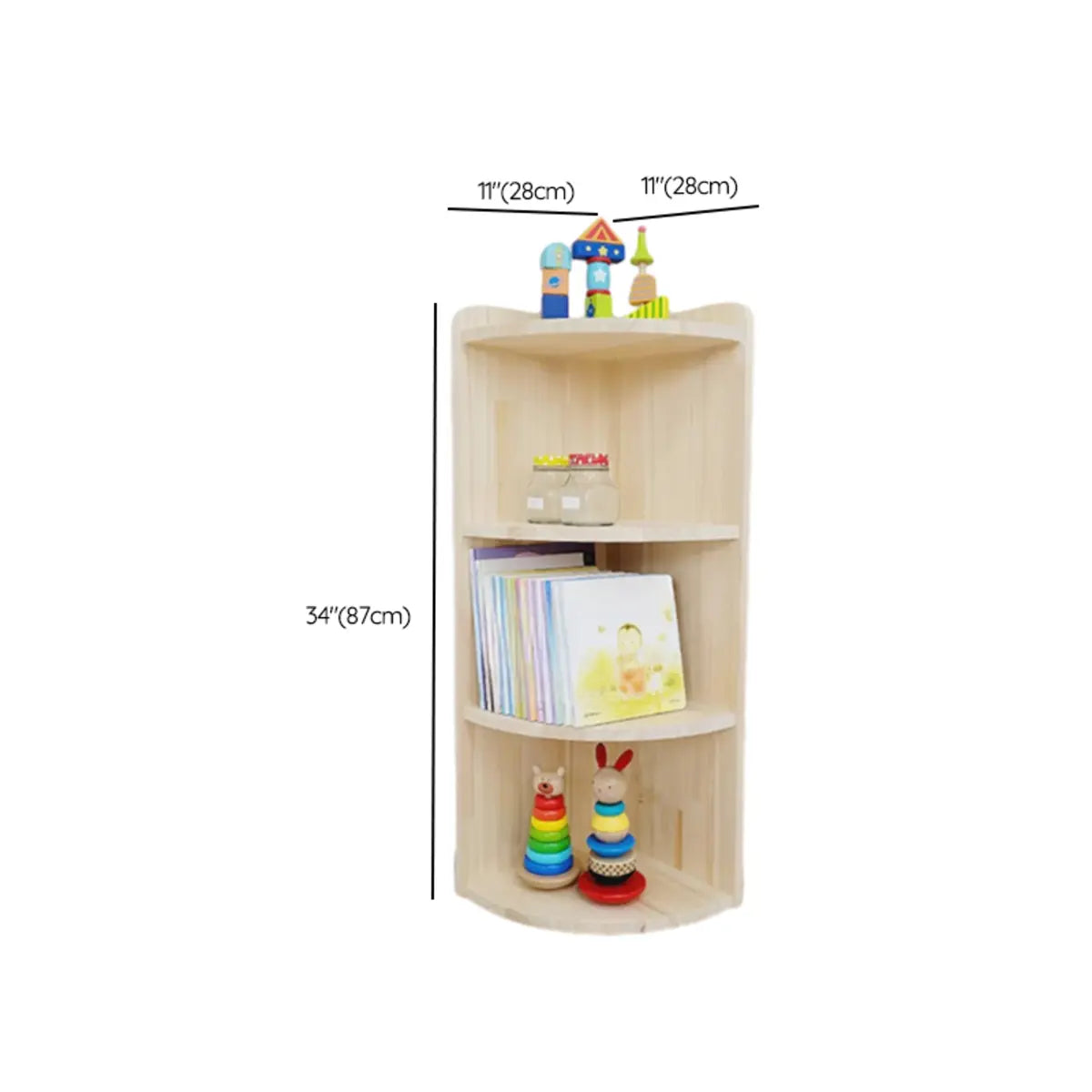 Children's Simple Closed Back Wooden Storage Bookcase Image - 17