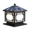 Chinese Vintage Solar Square Metal Outdoor Post Lamp Image - 5
