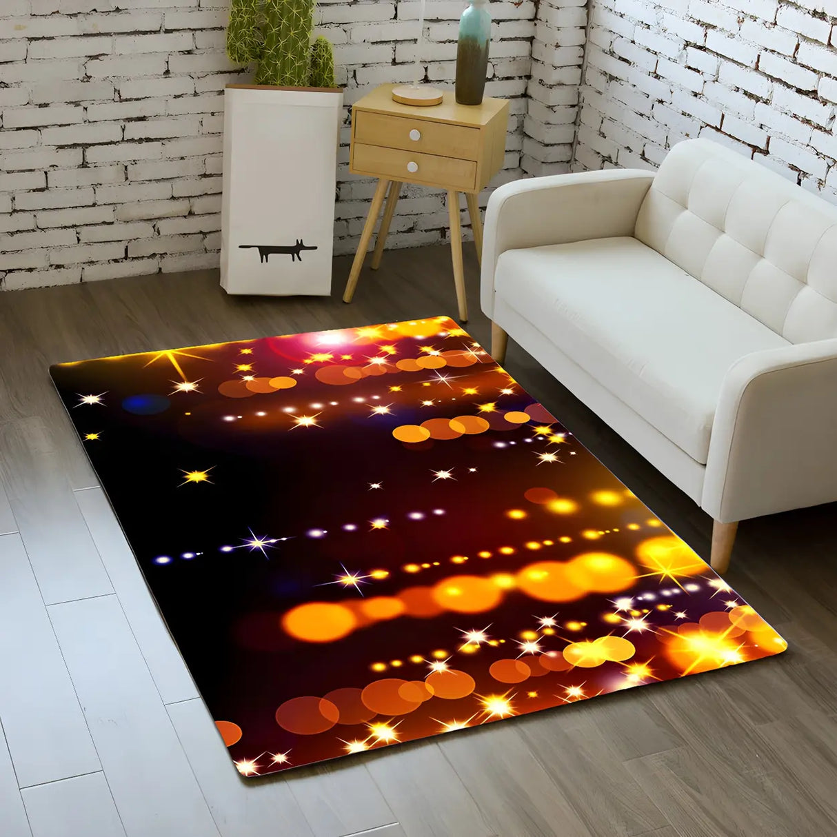 Christmas Wreath Polyester Anti-Slip Backing Area Rug Image - 9
