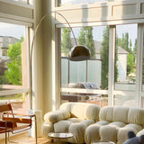 Chrome Dome Modern Arc Floor Lamp with Marble Base Image - 11