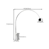 Chrome Dome Modern Arc Floor Lamp with Marble Base #size