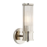 Chrome Finish Modern Glass Cylindrical Vanity Sconce Image - 5