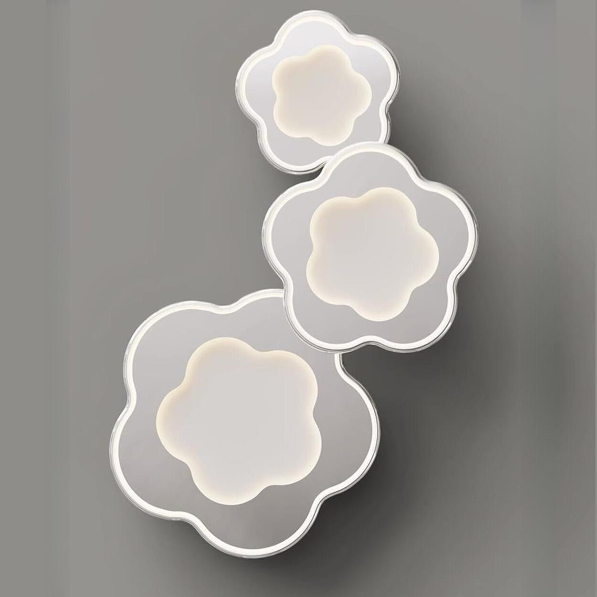 Chrome Flower LED Flush Mount Ceiling Light 3-Light Image - 13