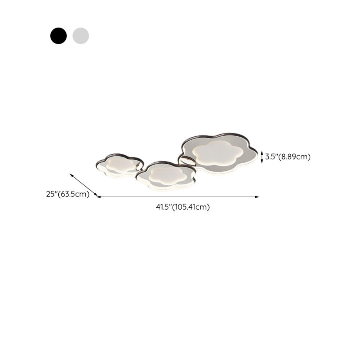 Chrome Flower LED Flush Mount Ceiling Light 3-Light Image - 22