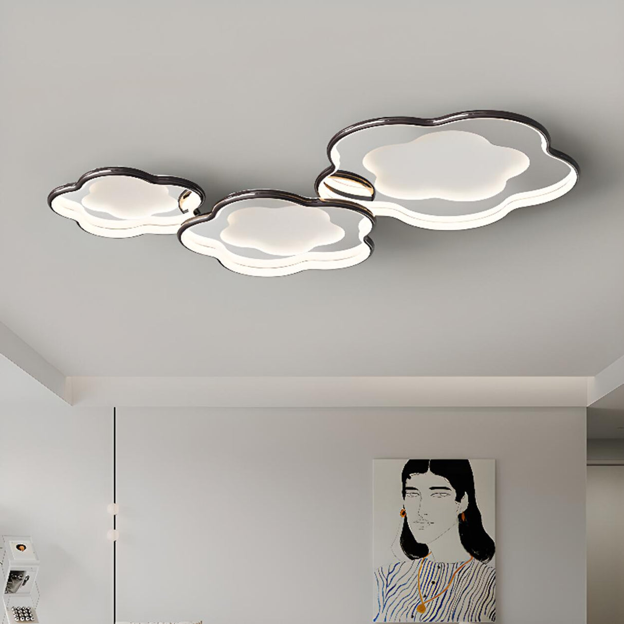 Chrome Flower LED Flush Mount Ceiling Light 3-Light Image - 4