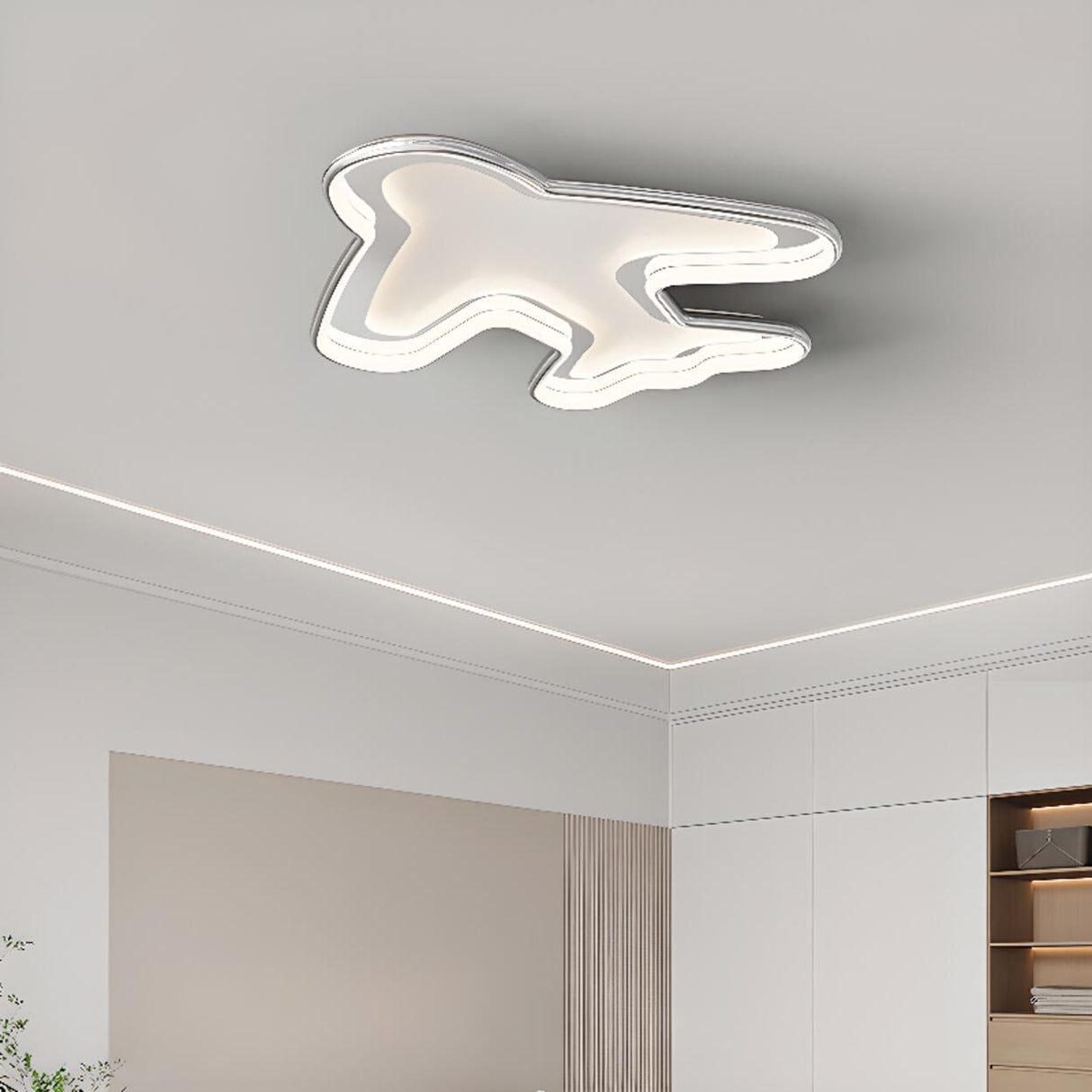 Chrome Flower LED Flush Mount Ceiling Light 3-Light Image - 7