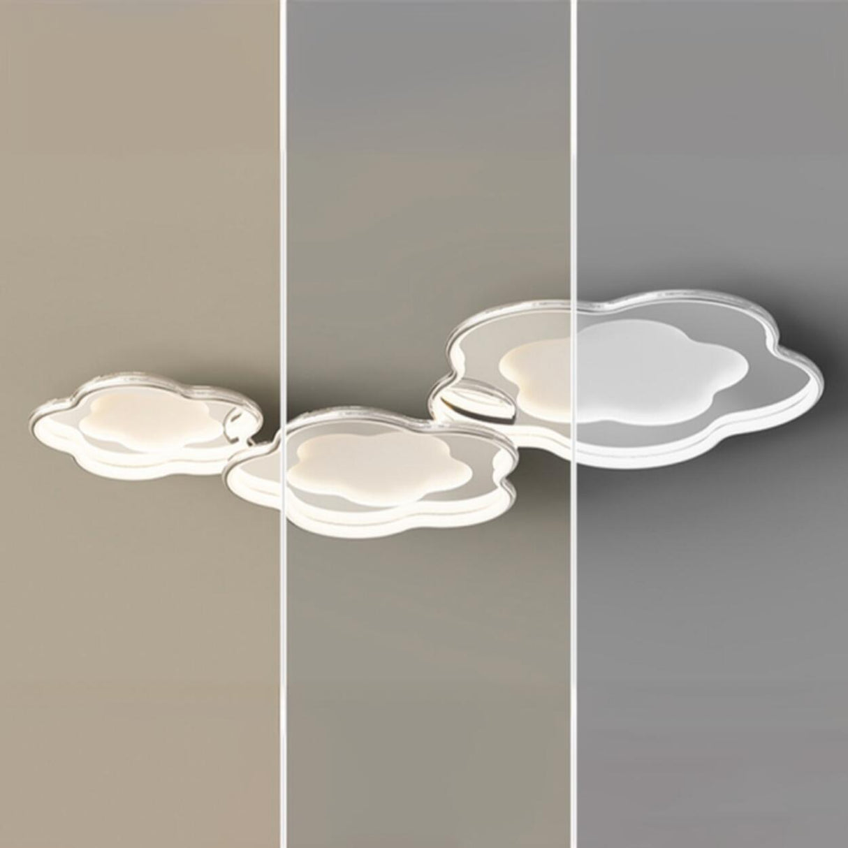 Chrome Flower LED Flush Mount Ceiling Light 3-Light Image - 9