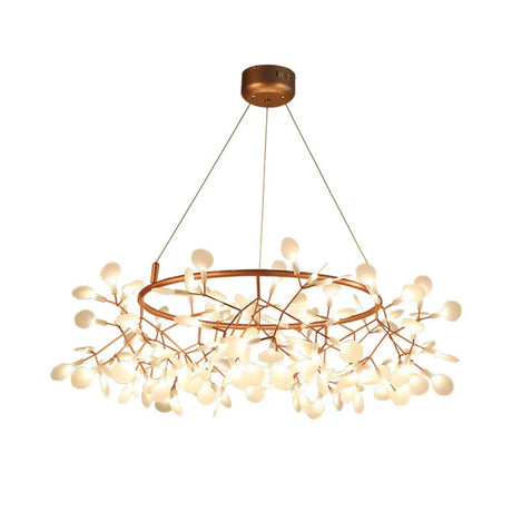Circle Branch Metal Acrylic Living Room Chandelier Image - 2